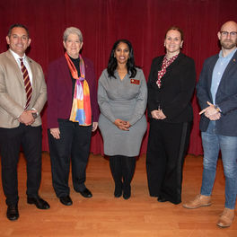 3MT 2023 Judges: Dr. Jason Pappas, Dr. Cecile Reynaud, Renisha Gibbs, Susannah Wesley-Ahlschwede. and Mike Mitchell