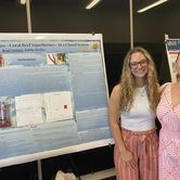 Bobbie Renfro (right) and her student Remi Ventura (left) who was presentating at the 2022 Undergraduate Research Symposium. 